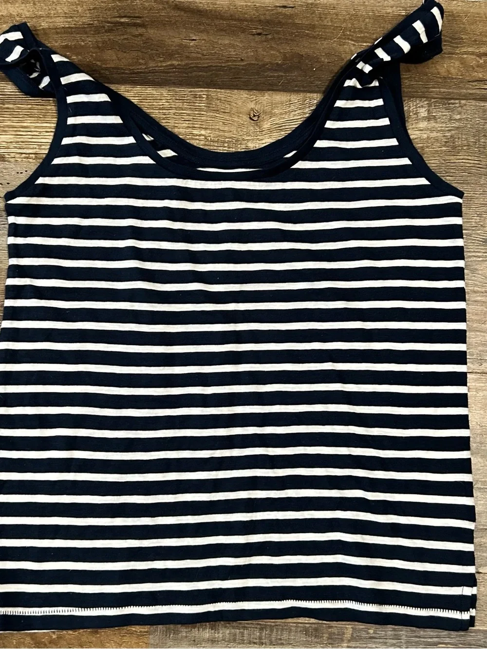 J.Crew Perfect Rib Scoopneck Navy and White Striped Tank Top